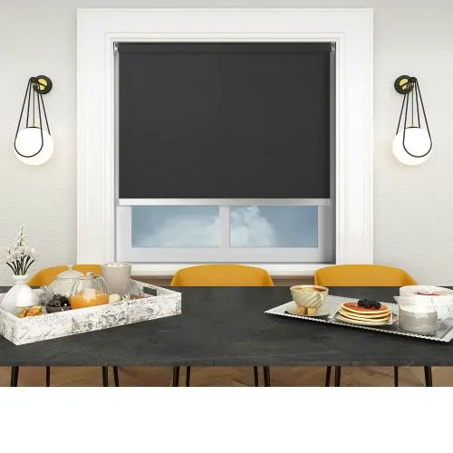 Origin Black Chrome Bottom Bar Cordless Roller Blind