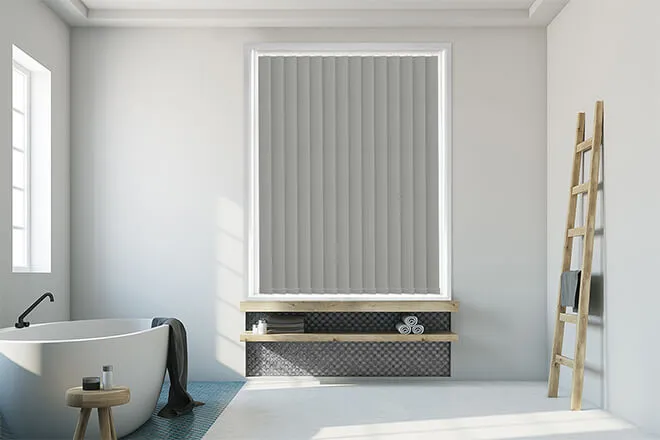 Serena Grey - Vinyl Blackout Vertical Blind