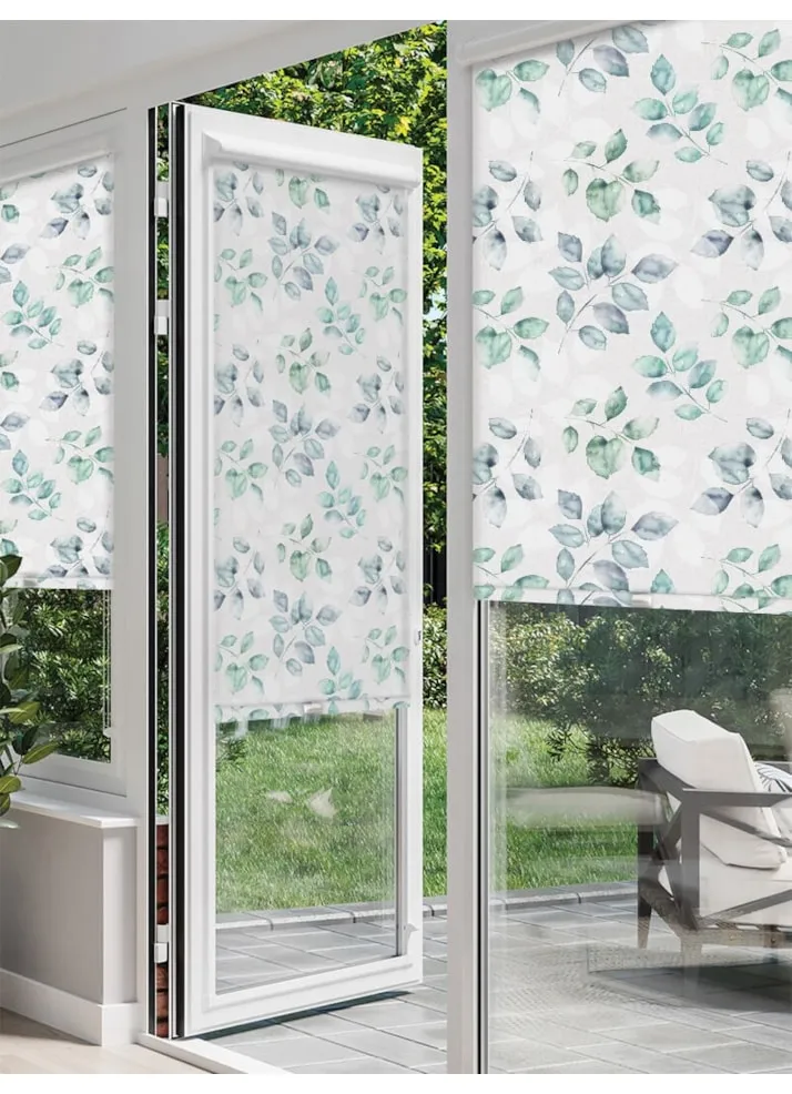 Ash Leaf Sky Blue Perfect Fit® Roller Blind