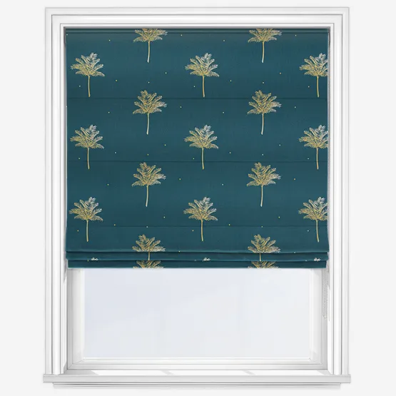 Sara Miller Small Palm Tree Forest Green Roman Blind