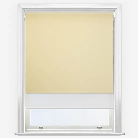 Double Roller Fusion Blackout Natural & White Double Roller Blind