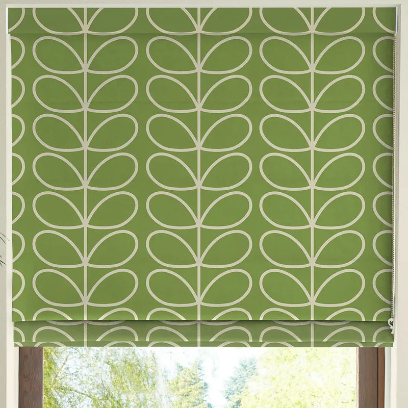 Orla Kiely Jumbo Linear Stem Made To Measure Roman Blind Chalky Green
