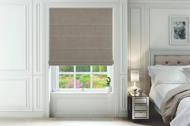 Tropea Mocha - Finely Woven Roman Blind