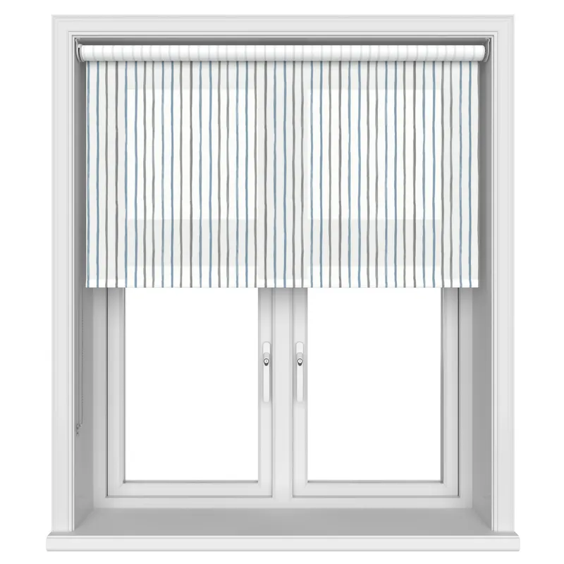 Laura Ashley Painterly Stripe Pale Steel Blinds Uk
