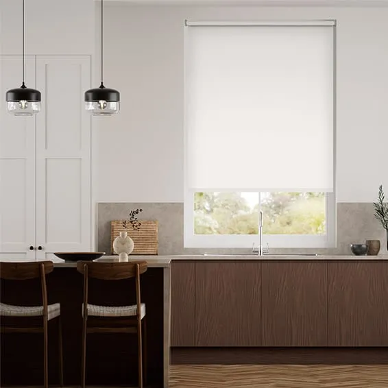 Toulouse Blackout Bright White Roller Blind