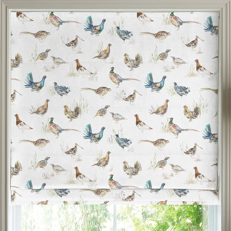 Voyage Gamebirds Made To Measure Roman Blind Cream