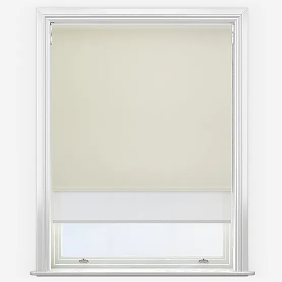 Double Roller Fusion Blackout White & White Double Roller Blind