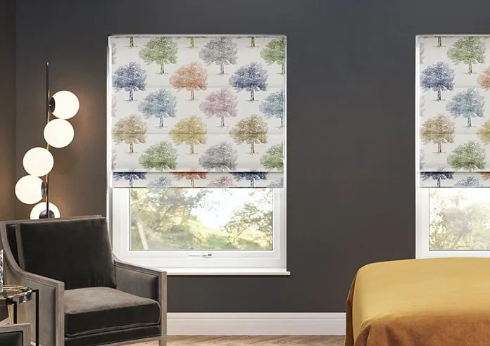 Vintage Tree Velvet Multi - Roman Blind