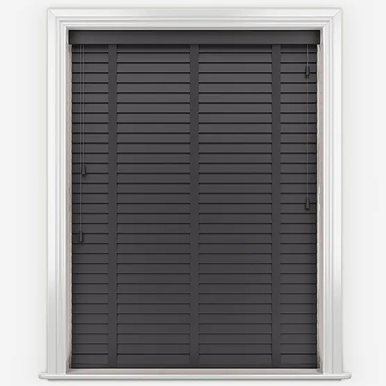 Prime Timberlux Bamboo Cinder With Anthracite Tapes Wooden Venetian Blinds