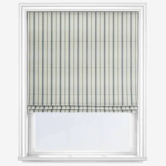 Salcombe Stripe Navy Roman Blind