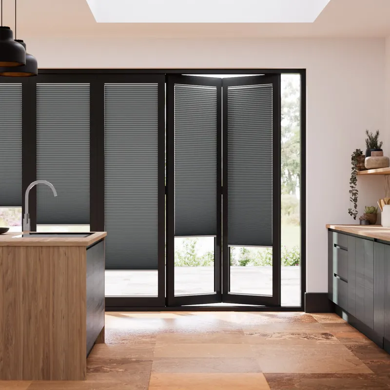 Bifold Clickfit Duoshade Cliffside Grey Pleated Blind