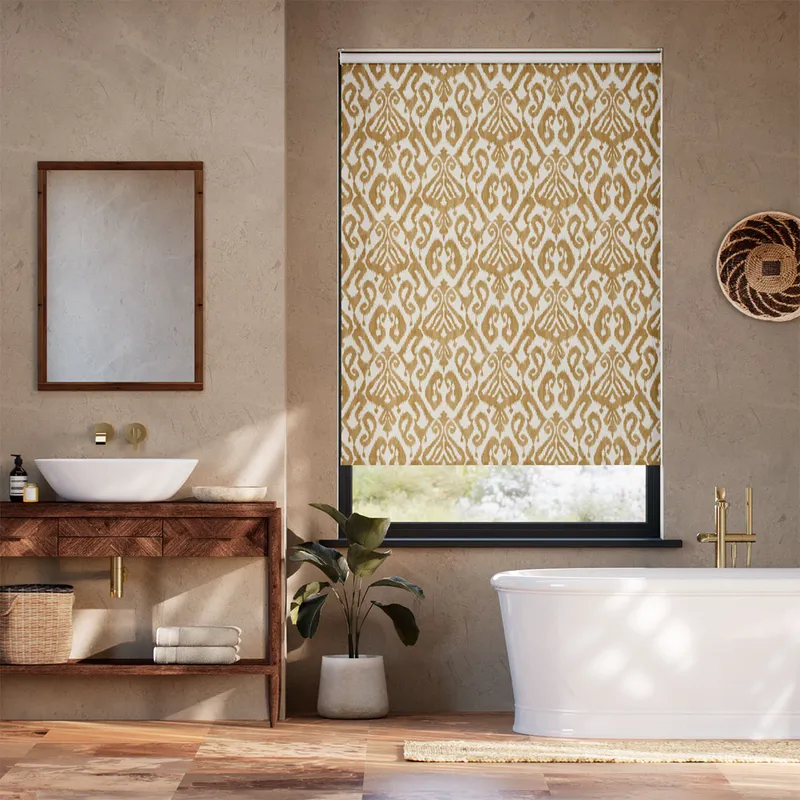 Twist2go Ikat Damask Gold Roller Blind