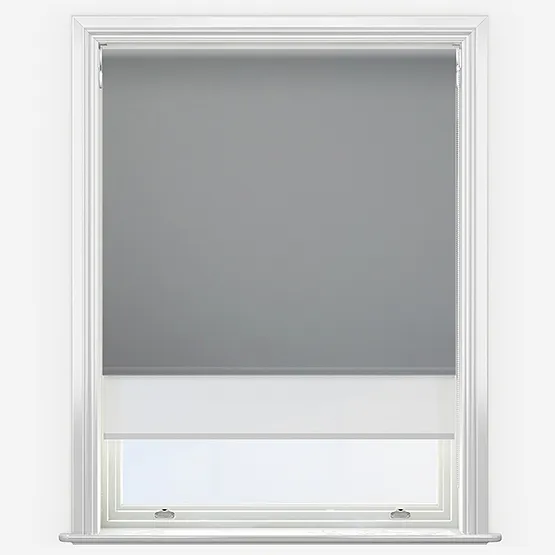 Double Roller Carnival Blackout Shadow & White Double Roller Blind