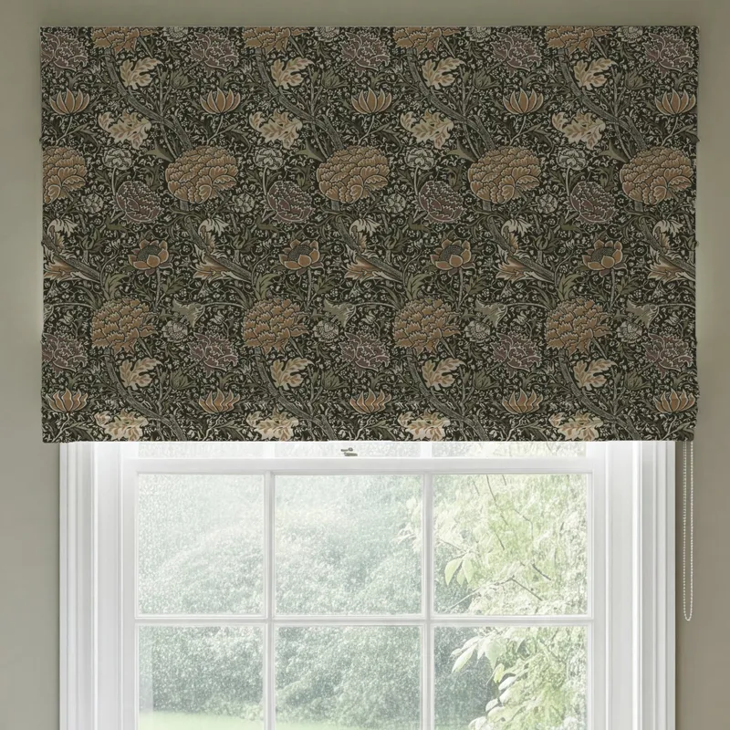 William Morris Cray Made To Measure Roman Blind Brown