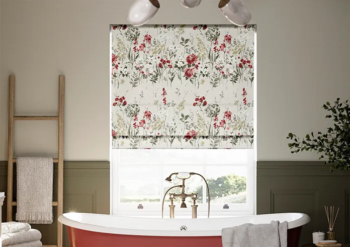Wild Meadow Ruby - Roman Blind