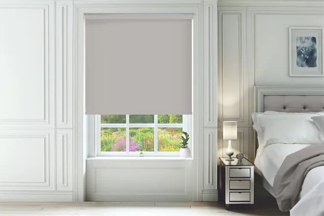 Alpha Blackout Dove - Fire Retardant Moisture Resistant Blackout Roller Blind