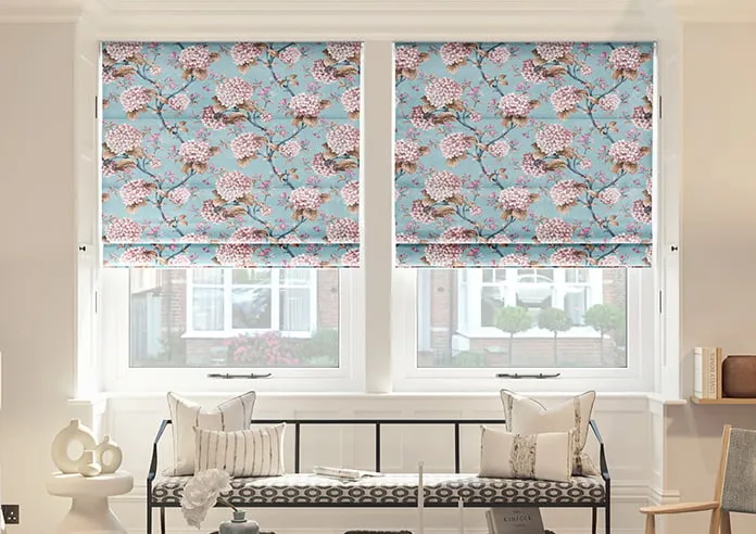 Bouquet Velvet Cornflower - Roman Blind