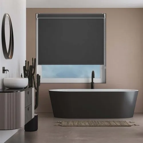 Shower Safe Black Pelmet Roller Blind