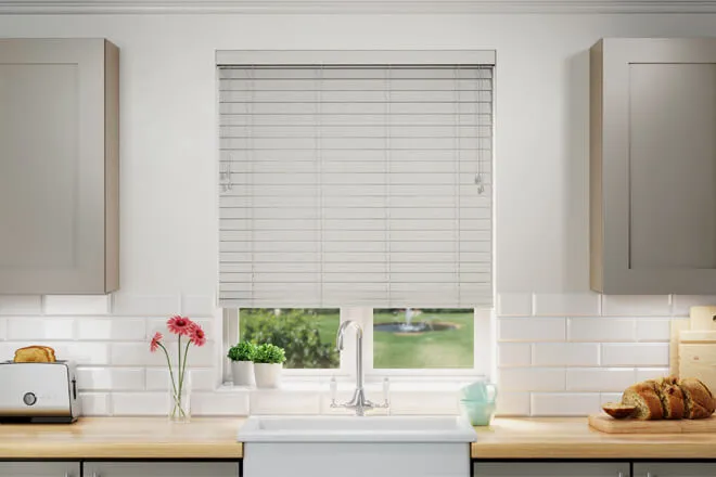 Nordic Light Grey Deep Grain - 50mm Slat Faux Wooden Blind