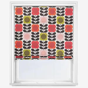 Orla Kiely Spot Flower Stem Tomato And Pink Roman Blind