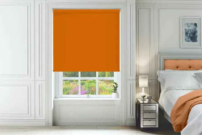 Alpha Blackout Orange - Fire Retardant Moisture Resistant Blackout Roller Blind