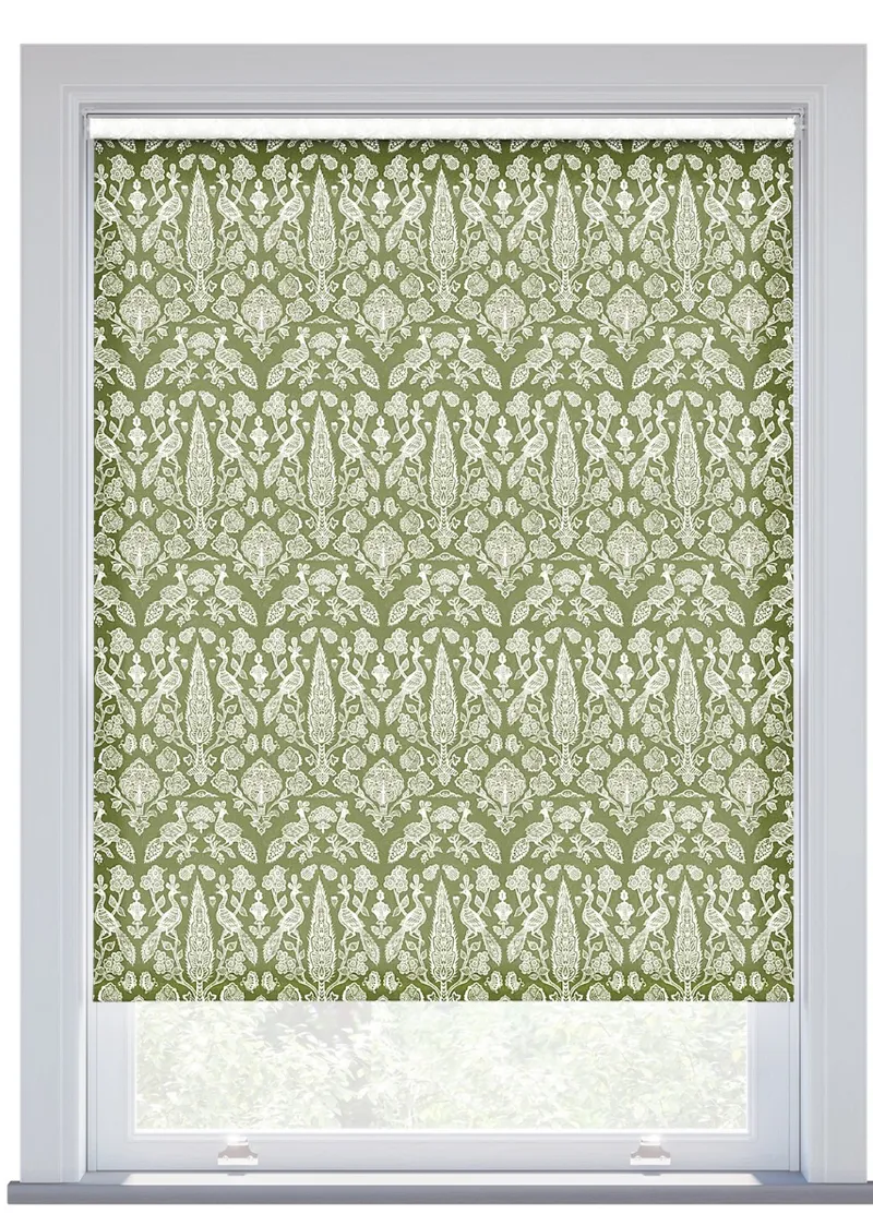 Jl X Sanderson Tamizart Forest Green Roller Blind