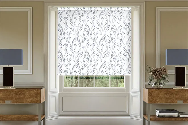 Peyton Blue - Floral Roller Blind