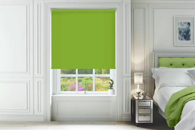 Alpha Blackout Lime - Fire Retardant Moisture Resistant Blackout Roller Blind