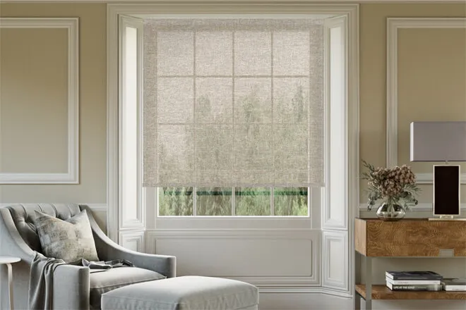Lloyd Beige - Textured Sheer Voile Roller Blind