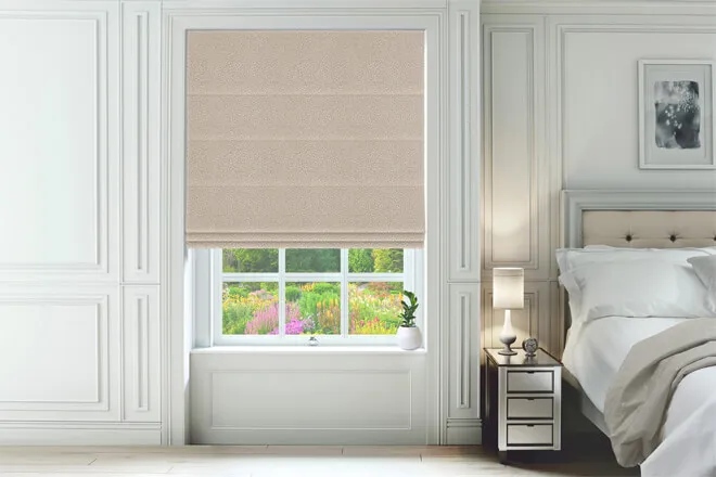 Carpenter Taupe - Patterned Roman Blind