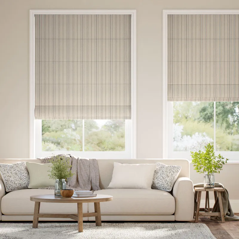 Taylor Latte Stripe Roman Blind