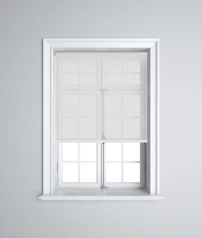 Yuri White-dark Grey 3m 230v Relay Operated Electric Roller Blinds