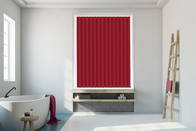 Nicole Deep Red - Waterproof Blackout Vertical Blind