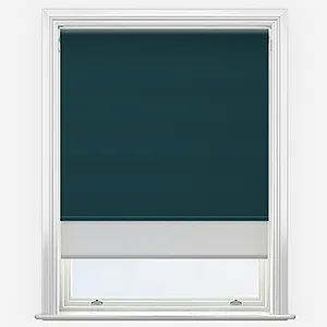 Supreme Blackout Peacock & Grey Double Roller Blind