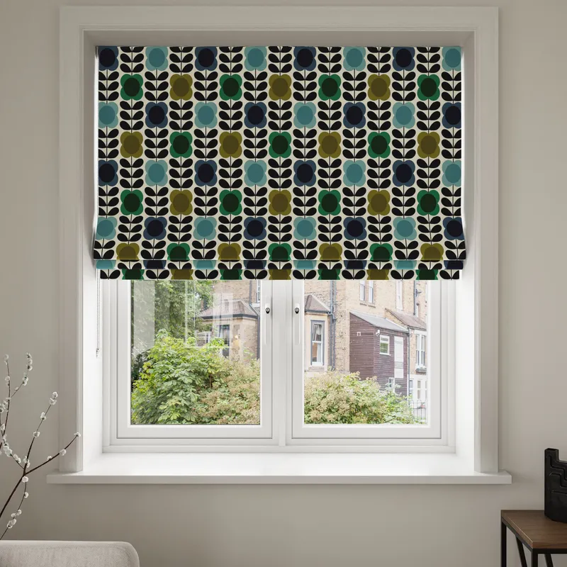 Orla Kiely Spot Flower Stem Blue & Green Blinds Uk