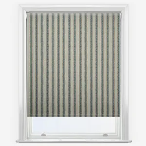 Emily Bond Block Printed Stripe Blue & Red Roller Blind