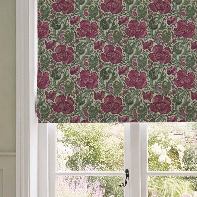 House Llewelyn-bowen Down The Dilly Printed Velvet Made To Measure Roman Blind Damson