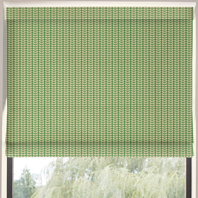 Orla Kiely Tiny Stem Made To Measure Roman Blind Green
