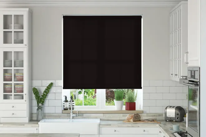 Alpha Black - Fire Retardant & Moisture Resistant Roller Blind