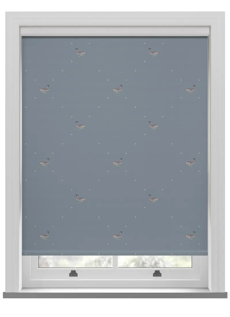Sophie Allport Hare Teal Blue Roller Blind