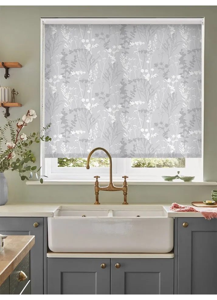 Meadow Leaf Grey Roller Blind