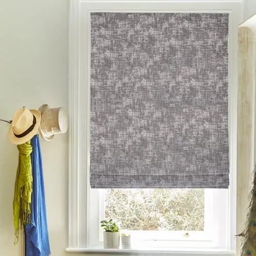 Amora Charcoal Deluxe Roman Blinds