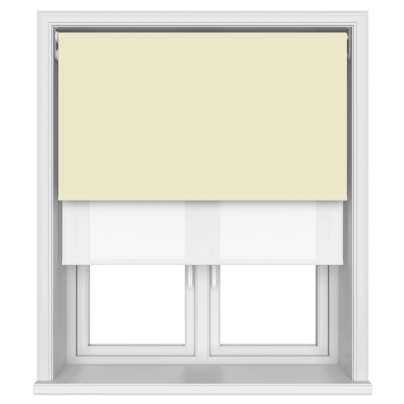 Bella Butter Motorised Double Roller Blind Blind Uk
