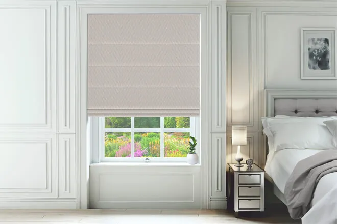 Twain Silver - Patterned Roman Blind