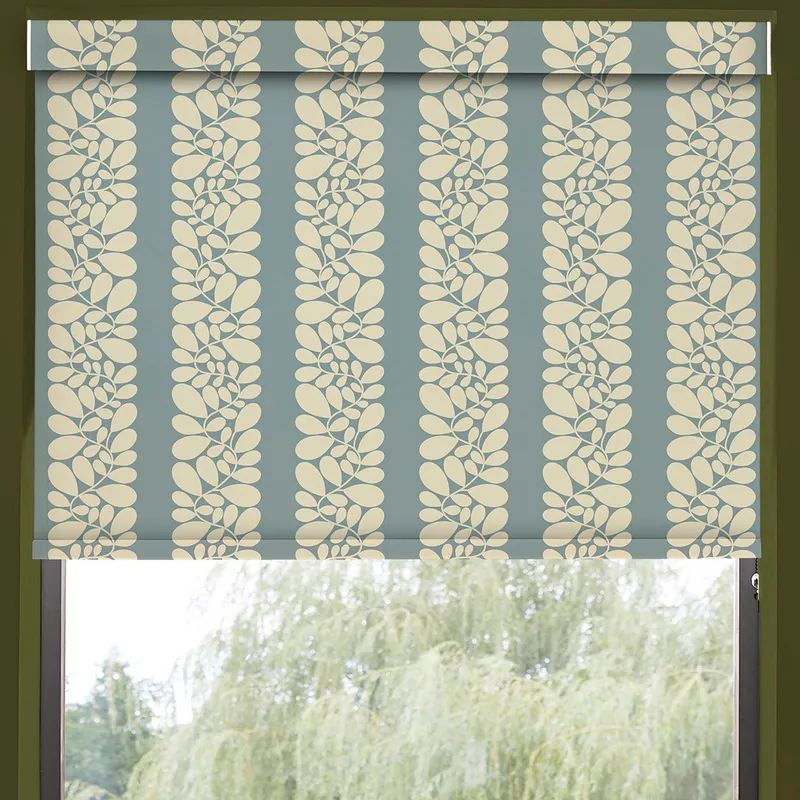 Orla Kiely Sycamore Stripe Blackout Made To Measure Roller Blind Duck Egg