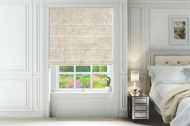 Constance Ivory - Luxury Crushed Velvet Roman Blind