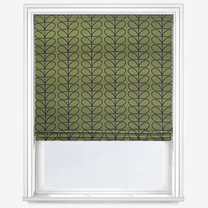 Orla Kiely Linear Stem Olive And Black Roman Blind