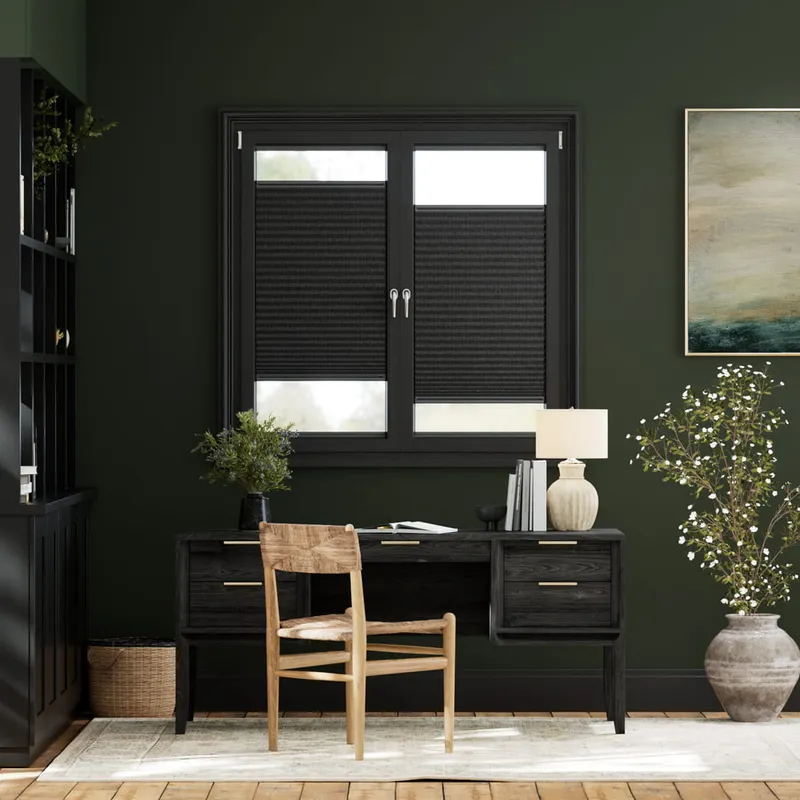Stick On Duolight Anchor Grey Pleated Blind