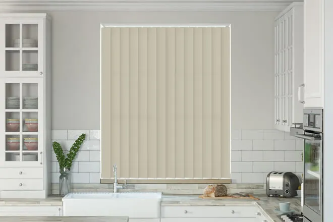 Alpha Beige - Fire Retardant & Moisture Resistant Vertical Blind