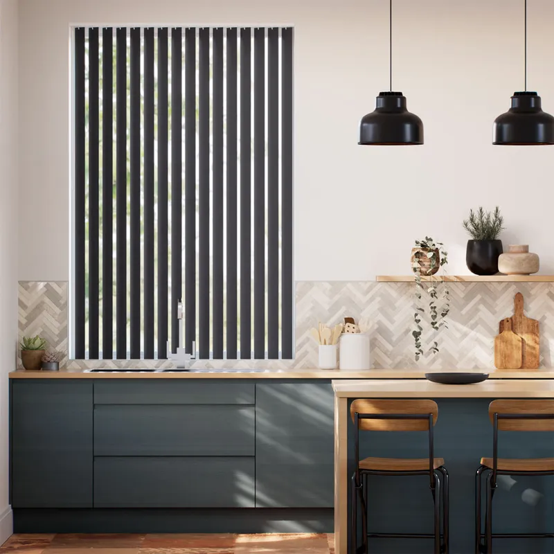 Rigid Pvc Pittsburgh Shadow Grey Blackout Vertical Blind